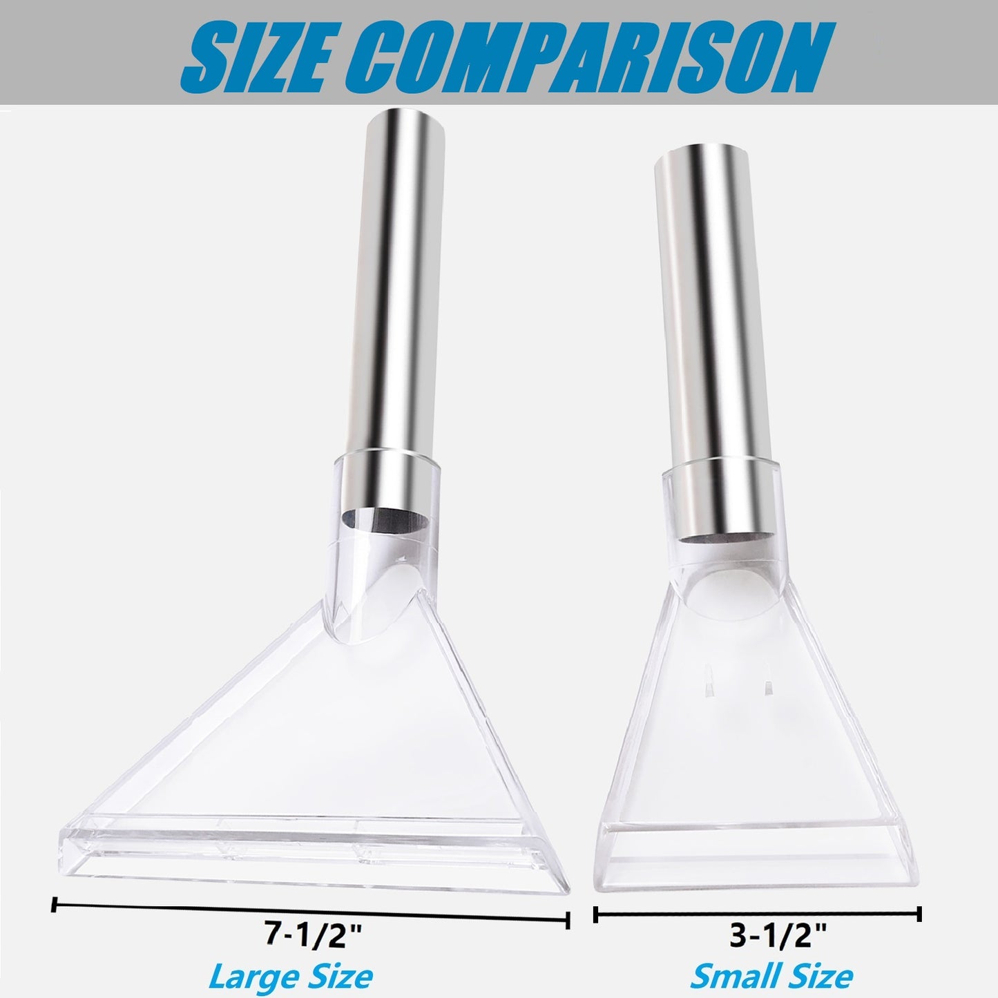 No.3  Fits All Shop Vacs Small Extractor tool with Three Adapters 2-1/2" & 1-7/8" &1-1/4" and with 3-1/2" Clear Head for Upholstery & Carpet Cleaning and Auto Detailing